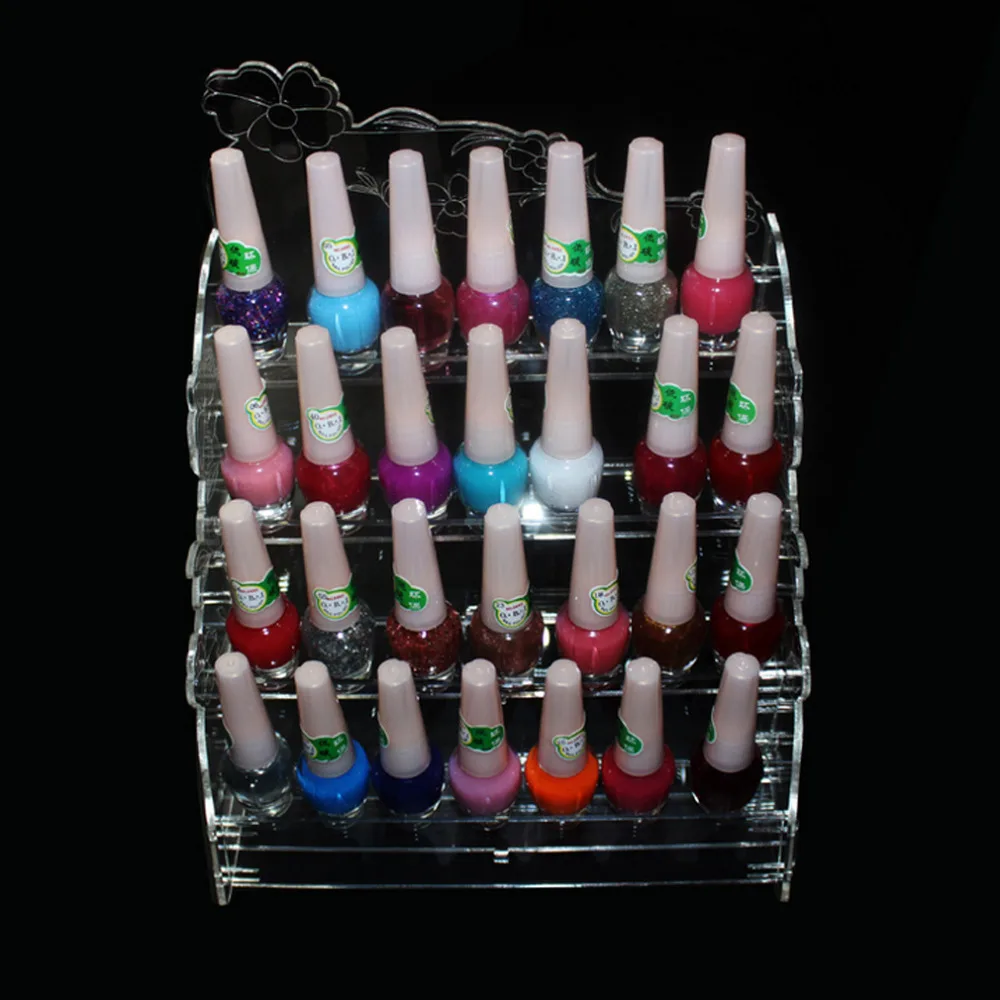 

2016 Promotion Makeup Cosmetic 4 Tiers Clear Acrylic Organizer Mac Lipstick Jewelry Display Stand Holder Nail Polish Rack