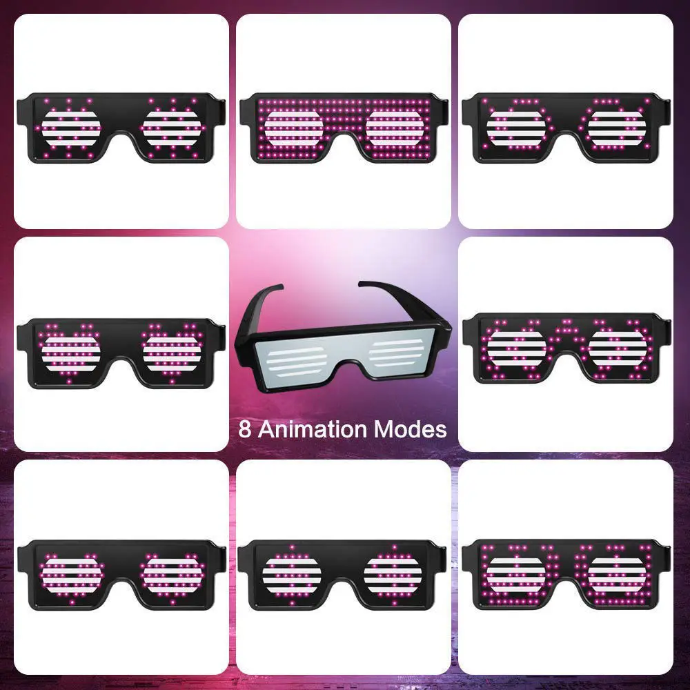 8 режимов Светодиодный Оски с подсветкой светящиеся солнцезащитные очки Оттенки для ночного клуба вечерние очки