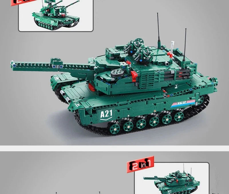 61001 Новые DIY собраны строительный блок 1:20 трансформер M1A2 военный дистанционный пульт Р/У танки Развивающие игрушки для подарок для ребенка