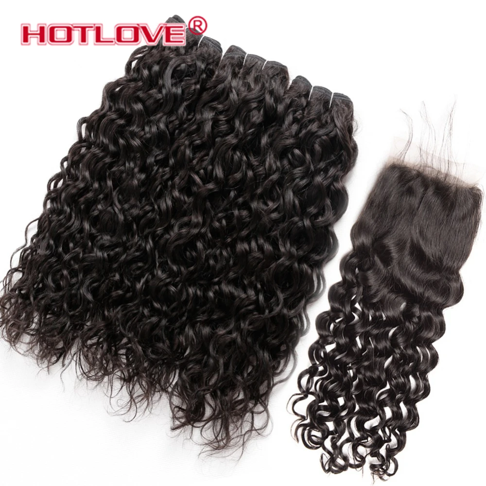 HC-Hair-Water-Wave-3-Bundles-With-Closure-Indian-Non-Remy-Human-Hair-Weave-Bundles-With