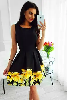 

2019 Womens Summer Casual Beach Strappy Dress Boho Floral Sundress Holiday Dress
