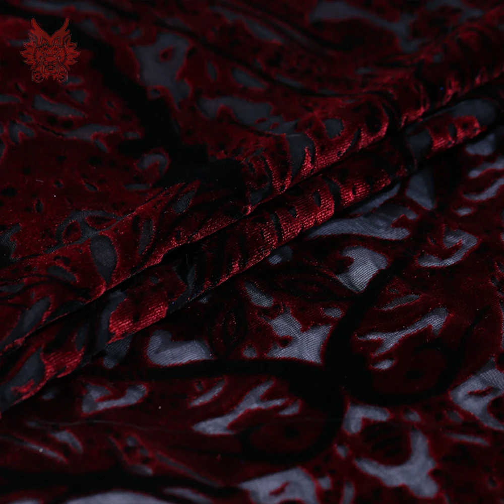 Rayon Velvet Fabric Flocking Silk For Dress Dark Red Fl Rayon Velvet Fabric Flocking Silk For Dress Dark Red Fl Burnout Tissu Tecidos Stoffen Free Ship Sp4654 In From Home Garden