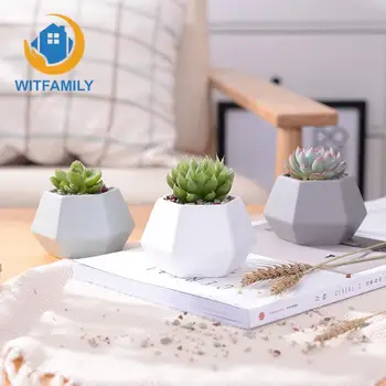 

Geometric Succulent Plant Pots Flower Pot Bonsai Planters Hexagon Ceramic Planters Set - 4pcs Porcelain Flowerpot
