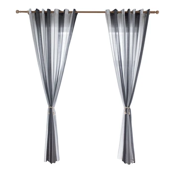

Simple Stripes Curtains Tulle Voile Drape Panel Sheer Scarf Valances Home Decor House Office Window Curtain Flower Print Divider