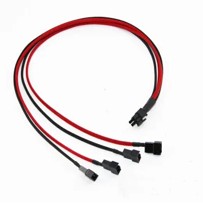 ATX PSU 6Pin إلى PC التبريد مروحة 4Pin المقبس (3 P) امدادات الطاقة وحدة بأكمام وصلة كابل 18AWG سلك ل قرصان AX1200 PC DIY