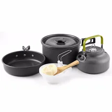 OUTAD кемпинг мини сковорода чайник Набор для 2-3 человек легкий вес портативный алюминиевый антипригарный набор кухонной посуды кухонный аксессуар