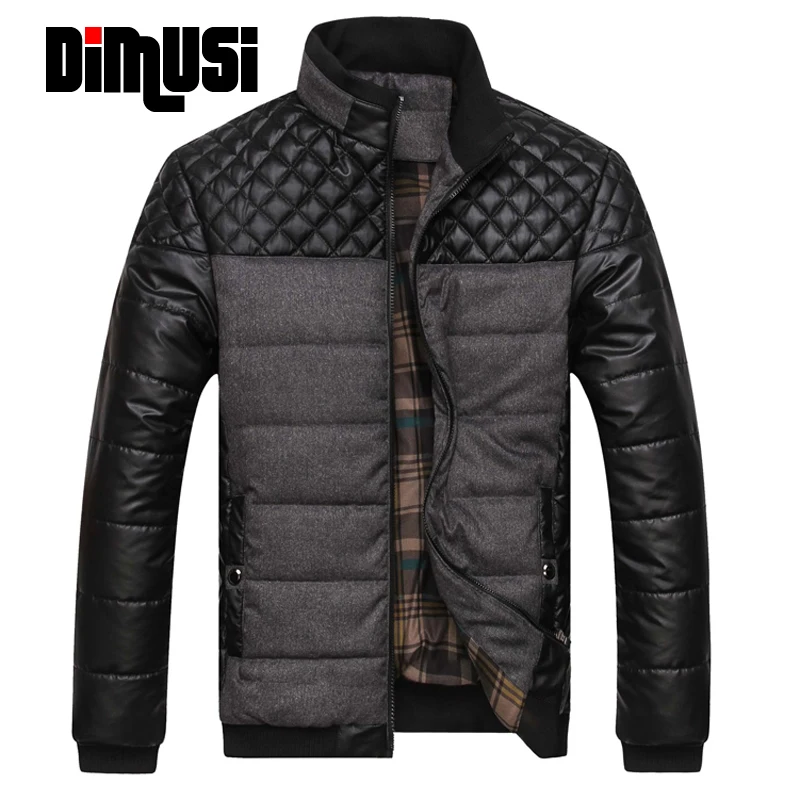 DIMUSi зимние теплые пальто для мужчин куртка Бомбер классический бренд лоскутное плед дизайн Молодой человек Casaul зимние парки 4XL, YA468
