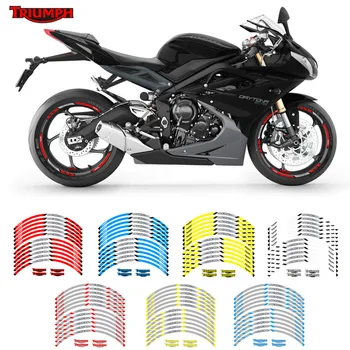 

Motorcycle front and rear wheels Edge Outer Rim Sticker Reflective Stripe Wheel Decals For TRIUMPH