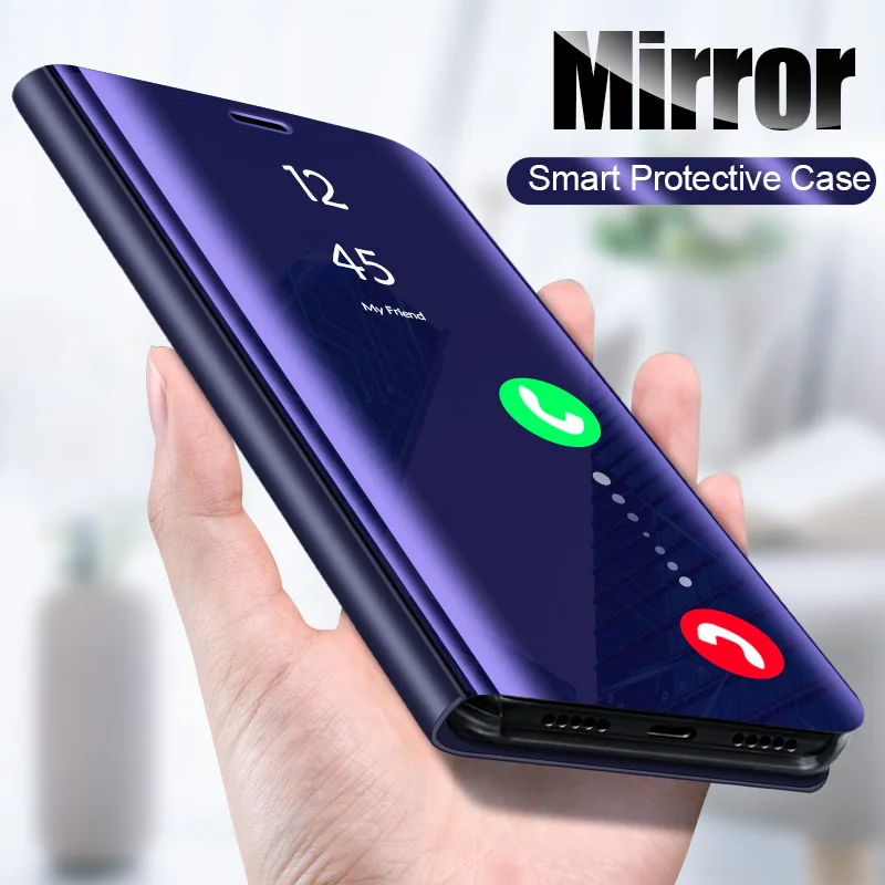 

Smart Mirror Flip Case For Samsung Galaxy S10 S9 S8 Plus S10E View Cover For Samsung Note 9 8 J3 J4 J5 J6 J7 J8 A5 A6 A7 A8 Case