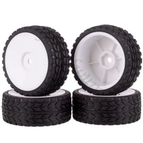 

4pcs 1/10 On-Road Car Tires 26*64MM Plastic Wheel Rim Rubber Tyre for HSP Tamiya HPI Kyosho Sakura 94122 94123 D4 CS tt02 901W