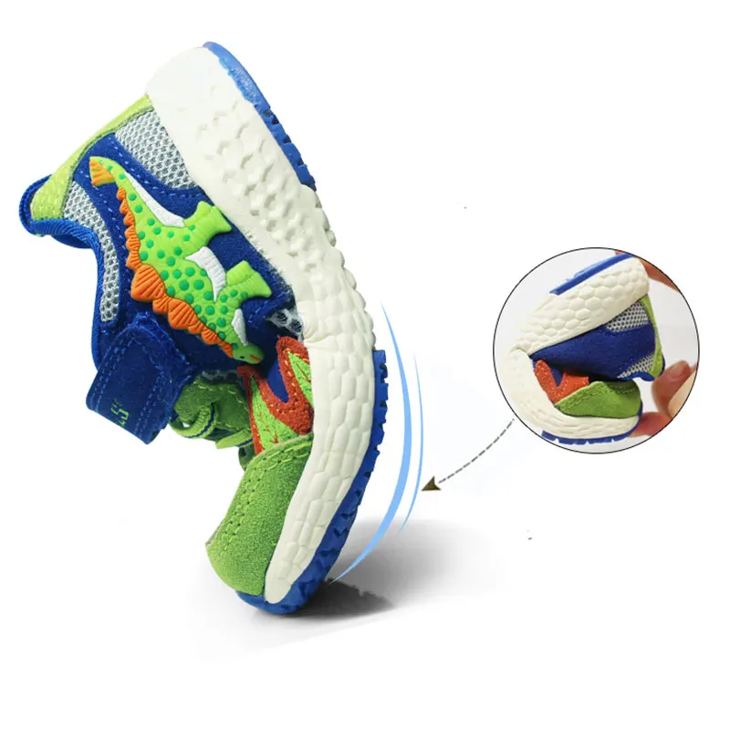 Dinoskulls Toddler Boy Sneakers 3D Dinosaur Kids Shoes Mesh Breathable Children Trainers 2019 Summer Running Beach Shoes
