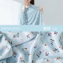 150 см* 50 см синий цветок шифоновая ткань с рисунком модная ткань для платья юбки вечерние декораторы летнее платье ткань пэчворк материал