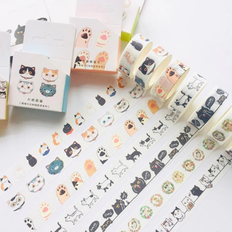 

1 Pcs Cute 1.5cm Wide Garland Cat Series Paper Washi Tape Adhesive Tape DIY Scrapbooking Sticker Label Masking Tape Stationery