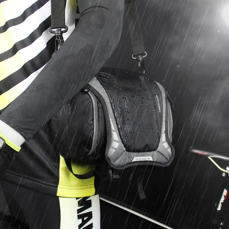 Top Waterproof 3L Bicycle Bag Front Tube Frame Bag With Bike Handlebar Bracket MTB Pannier Cycling Camera Shoulder Bag 2