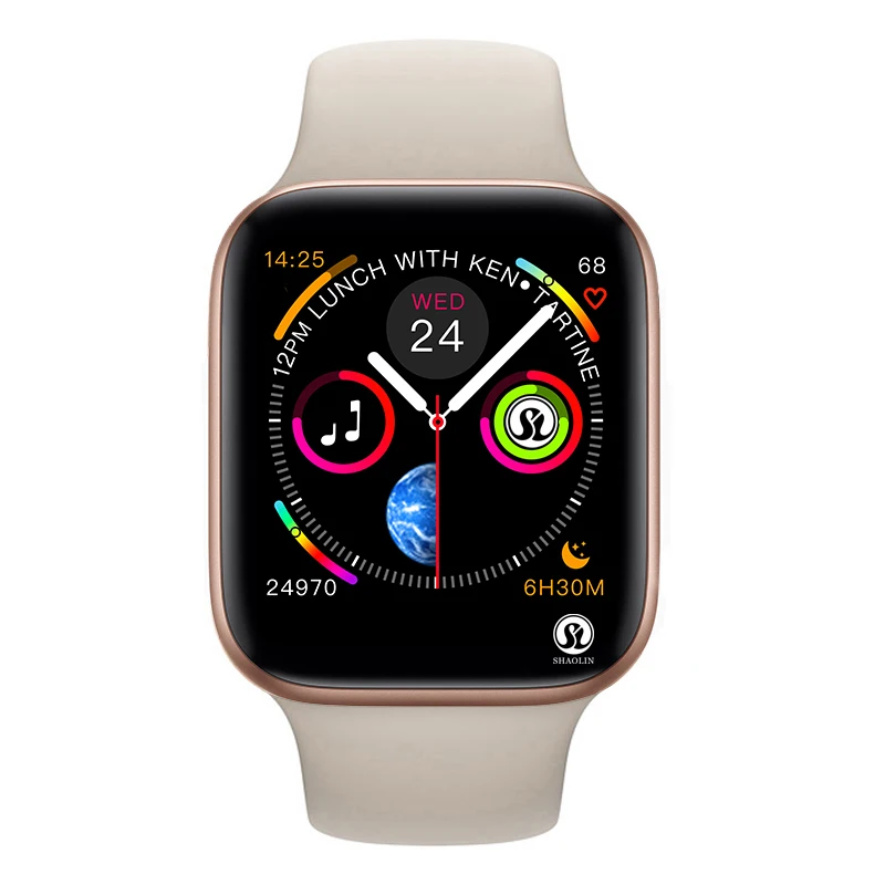50% de descuento Smart Watch Series 4 SmartWatch funda para apple iPhone Android teléfono inteligente monitor de ritmo cardíaco podómetro (rojo botón) - 2