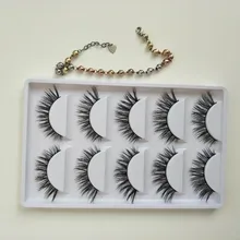 5 пар ручной хлопок стебель воды норки Накладные ресницы крест грязные плотного натурального ресницы этап Макияж Накладные ресницы