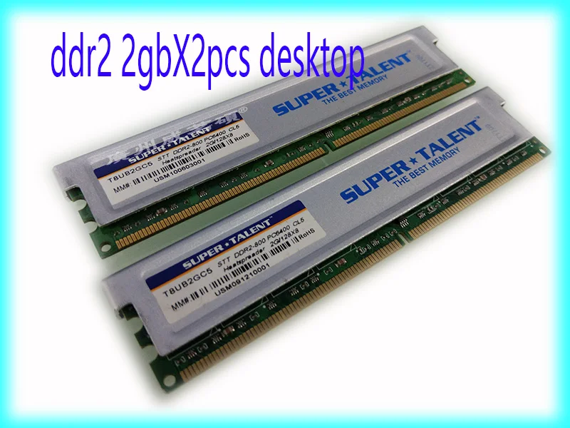DDR2 2 ГБ 800 мГц PC2-6400 4 (2Gx2) Память ОЗУ для настольных ПК компьютер с тепло (совместим