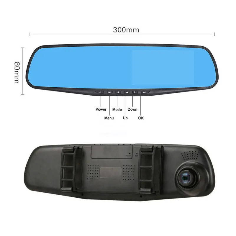 Зеркало заднего вида DVR 4 3 дюйма IPS дисплей автомобильная камера Full HD 1080P