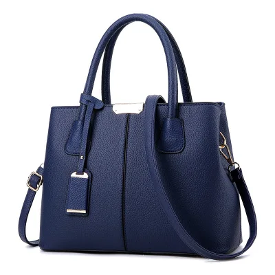 Женская сумка в винтажном стиле, повседневная сумка-тоут с ручкой сверху, женские сумки-мессенджеры на плечо, Студенческая Сумочка, кошелек, кожаный кошелек, новинка года - Цвет: Темно-синий