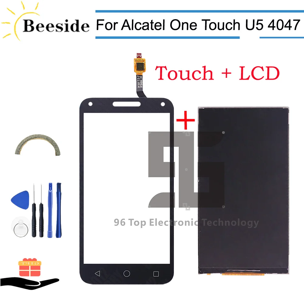 AA+ качественный ЖК-дисплей 5,0 ''для Alcatel One Touch U5 3g 4047 4047D ЖК-дисплей сенсорный экран дигитайзер Замена черный/белый