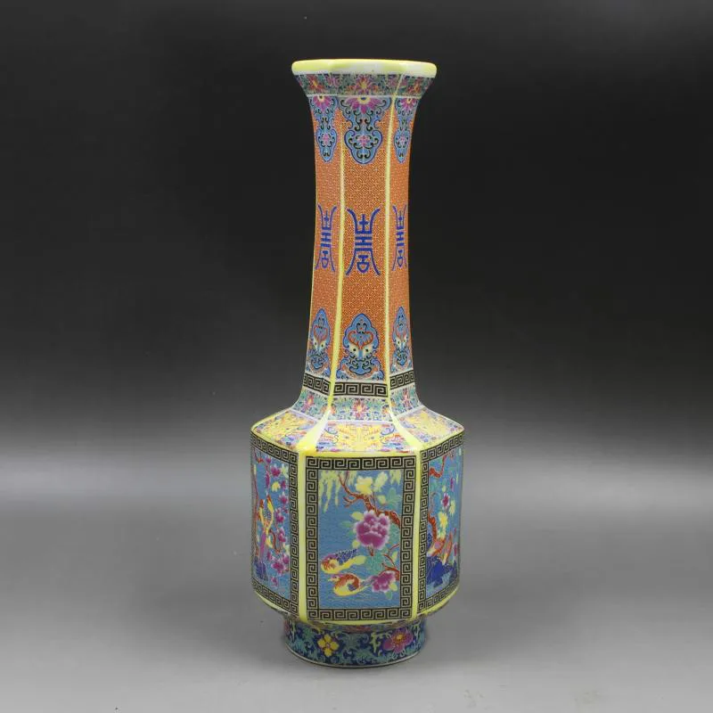 

Antique Jingdezhen Handmade Enamel Long Ceramic Vase For Special Shape