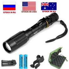 ZK20 LED Flashlight V5 T6 8000LM 5-Modes Zoom dropshipping Torch tactical flashlights Lamp can be used with two 18650 batteries