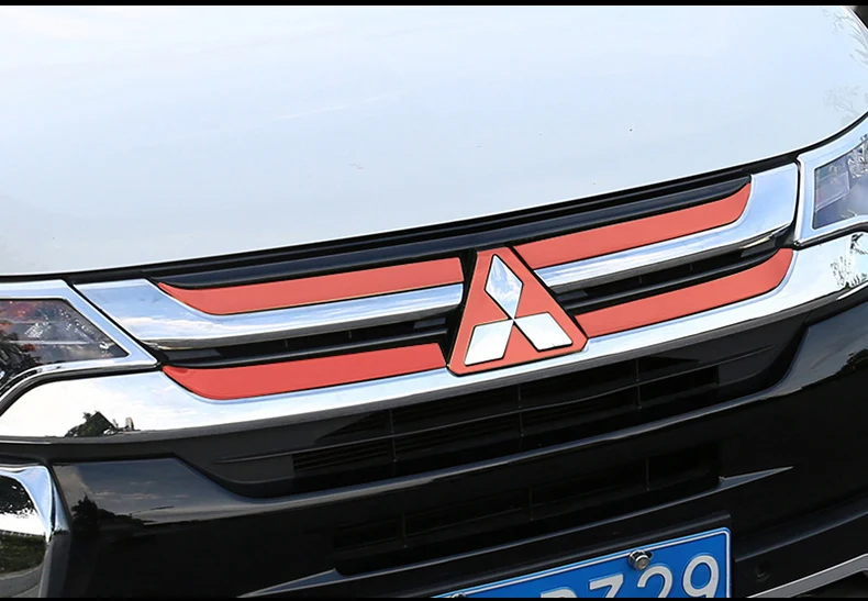 Для Mitsubishi Outlander нержавеющая сталь Передняя решетка бампера Рамка отделка гоночная решетка крышка наклейка отделка