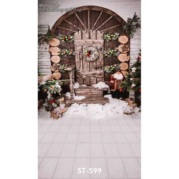 

Customize Vinyl print snowing Christmas street photography backdrops for kids family photo studio portrait background