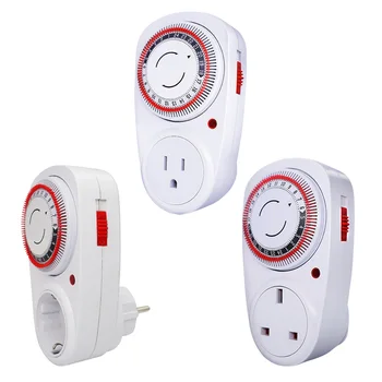 

24 Hour Plug-in Programmable Mechanical Electrical EU /US /UK Plug Program Timer Power Switch 230V Energy Saver Temporizado