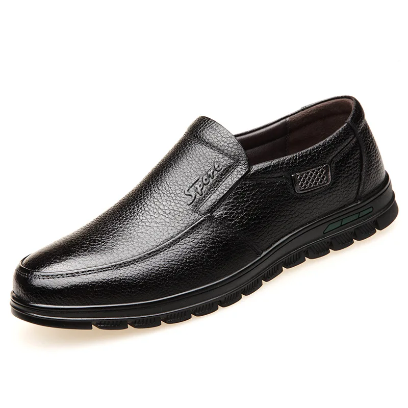 Hommes En Brown Naturel Confortable Chaussures black Pied Papa Directe Ronde Casual De Usine Tête Ensemble Et Cuir Modèles Explosion Lumière wnv8mN0