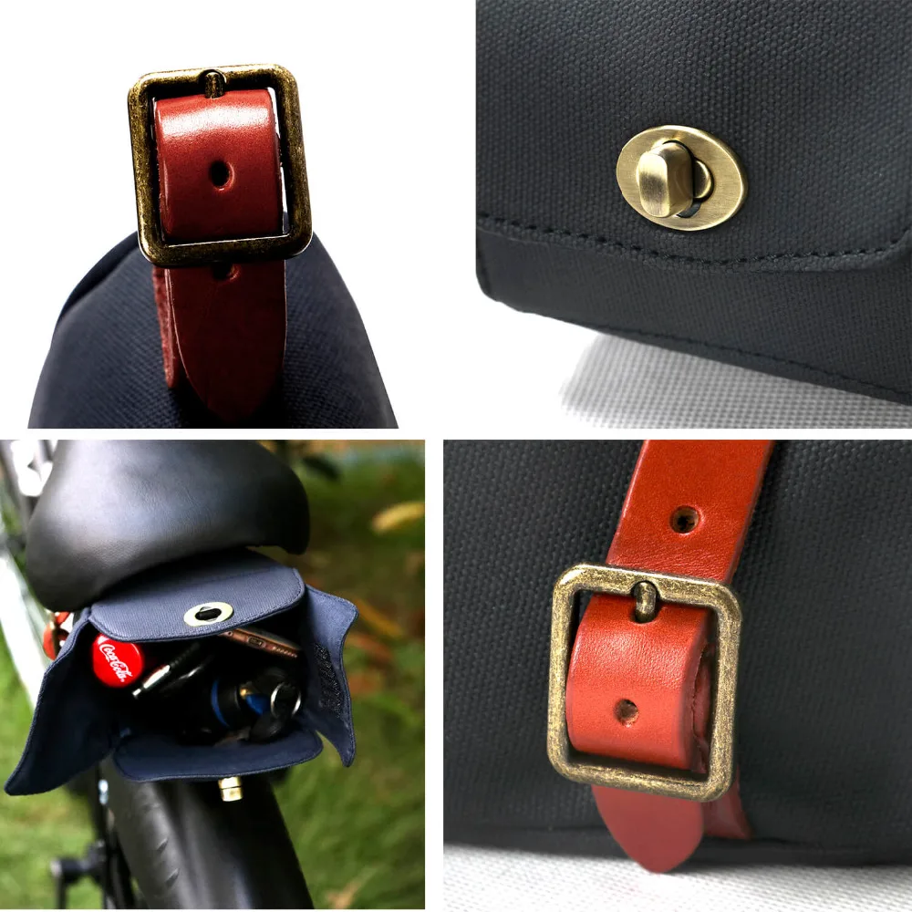 Sale Tourbon Outdoor Bicycle Saddle Bag Seat Tail MTB Pouch Blue Canvas Phone Pouch Bike Case Water Repellent Cycling Accessories 10