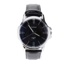 Новые модные повседневные кварцевые наручные часы из искусственной кожи с большим циферблатом