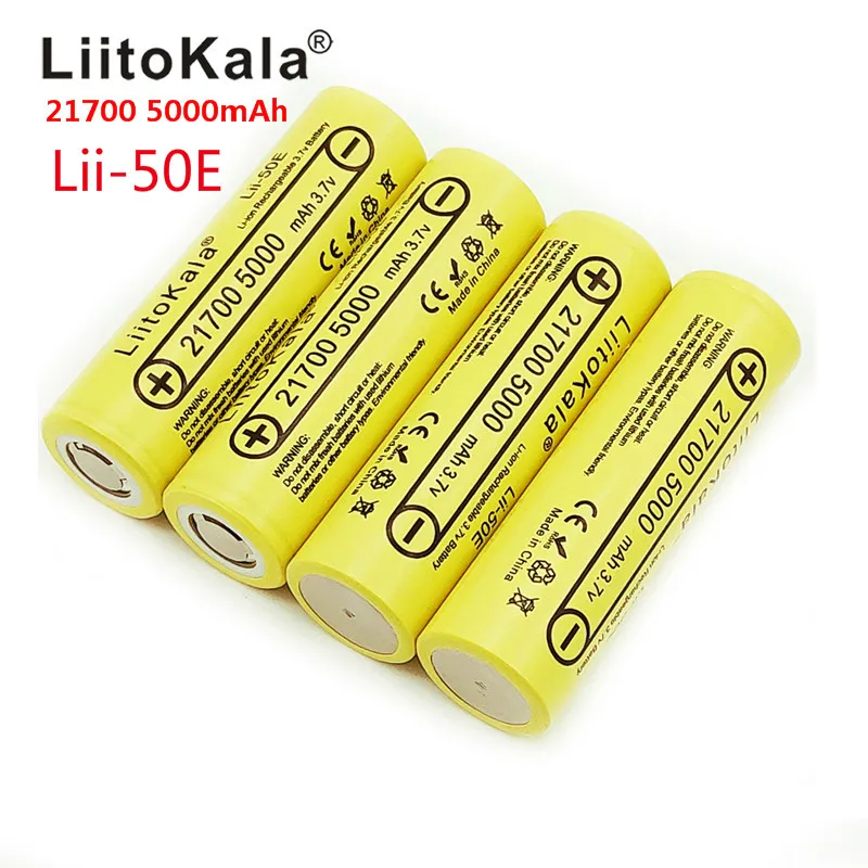 

2019 LiitoKala lii-50E 21700 5000mah Rechargeable Battery 3.7V 5C discharge High Power batteries For High-power Appliances