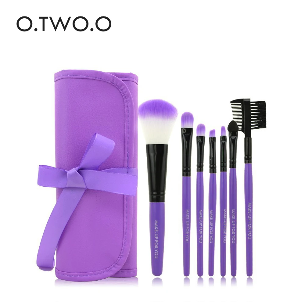 O.TWO.O 7 pcs/lot Фиолетовый Цвет составляют кисти набор косметики щетки Красота Eye Primer