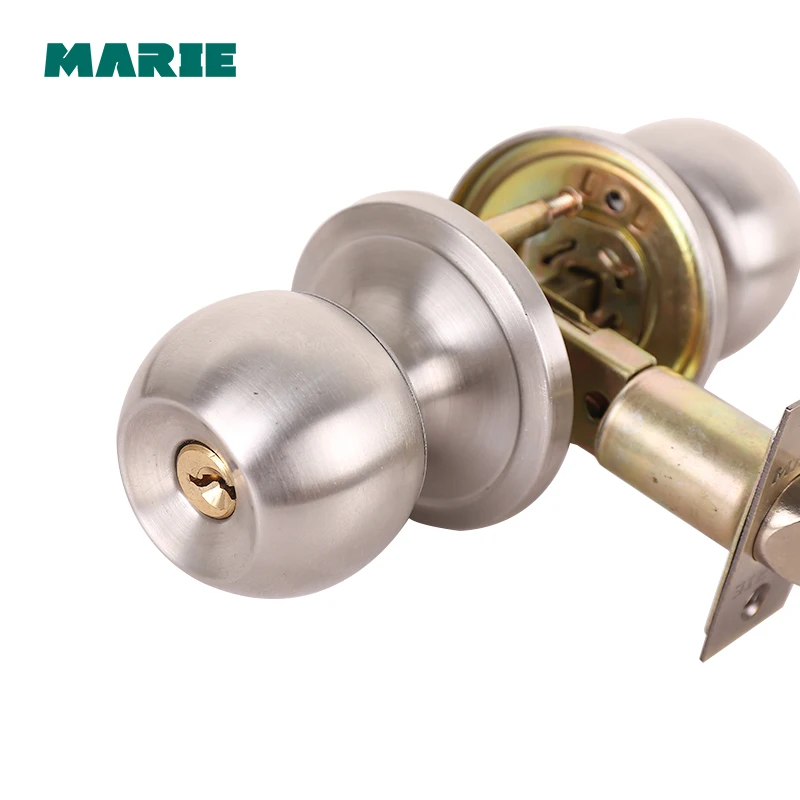 Stainless Steel Lock Round Ball Door Knobs Handles Passage Entrance Lock For Home Security Door Bedroom