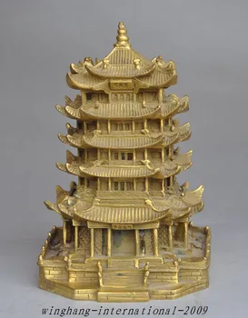 

christmas Chinese brass Famous Scenic spot Yellow crane tower Pagoda House Building Statue halloween