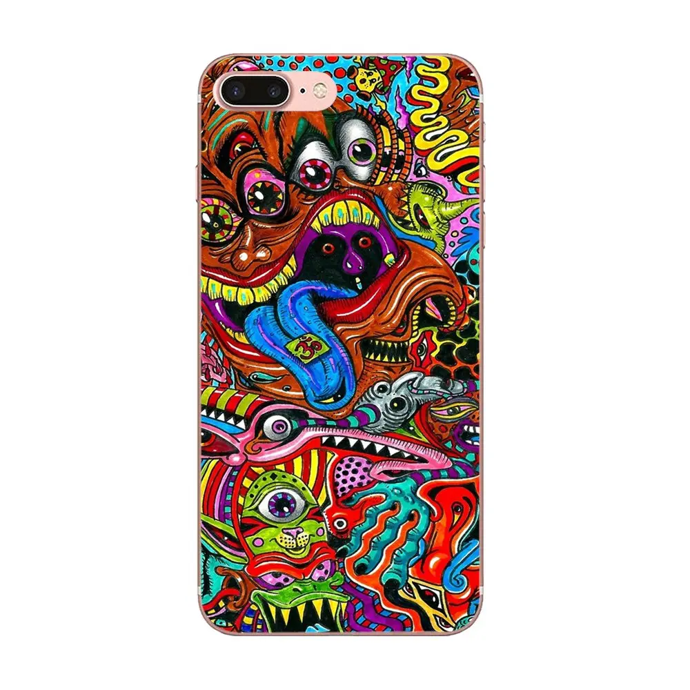 Для Apple iPhone 4 4S 5 5C 5S SE 6 6S 7 8 Plus X XS Max XR Дизайн чехол для сотового телефона Psychedelic