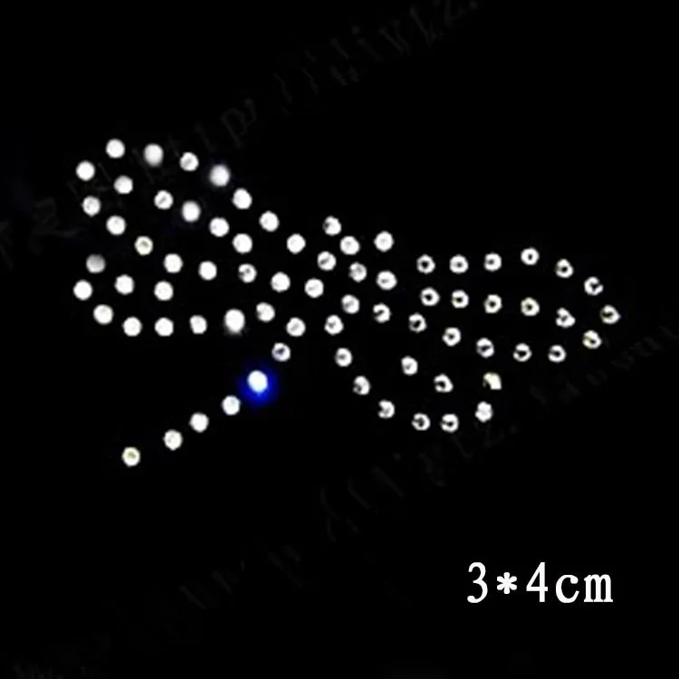 6pc/lot Dragonfly Pattern hot fix rhinestone transfer motifs iron on crystal transfers design rhinestones shirt bag shoe | Дом и сад