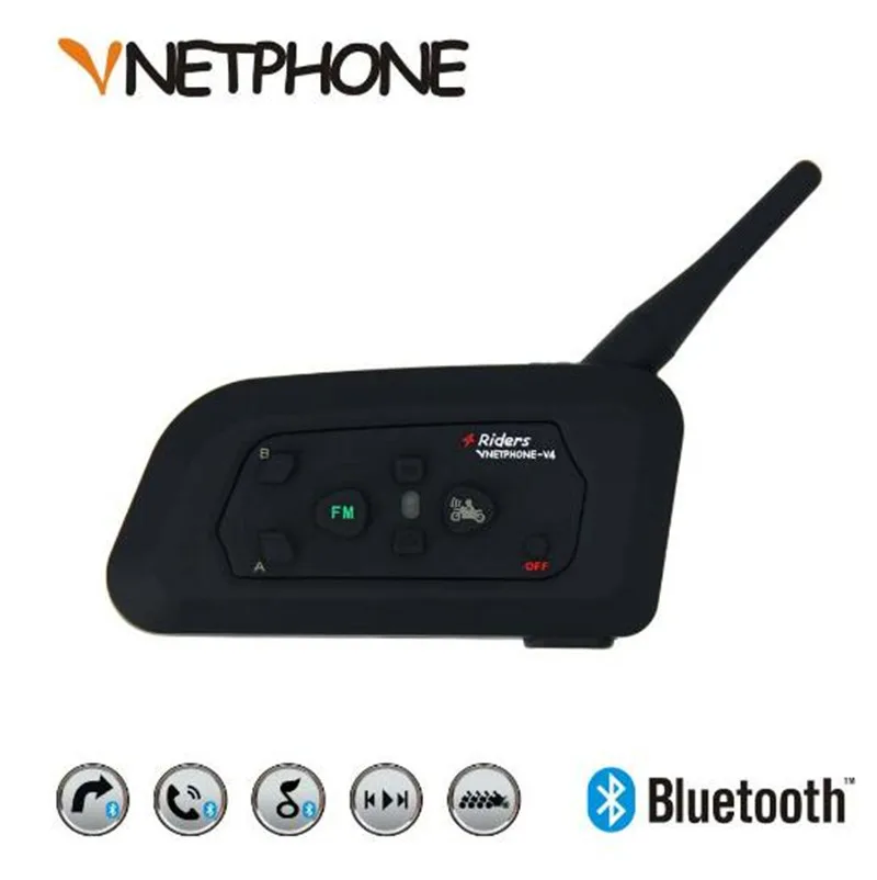 

Vnetphone V4 1200m Motorcycle Bluetooth Intercom Helmet Biker Interphone 4 Riders Headset Speaker Intercom for KTM ls2 arai Helm
