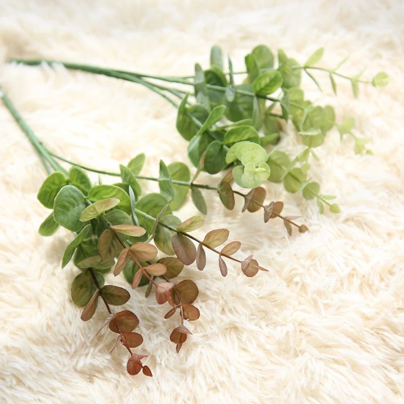 HAOCHU 5Pcs/lot Real Touch Grass Leaves Simulation Eucalyptus Artificial Flower for Home Room Balcony Garden Decoration HAOCHU 5Pcs/lot Real Touch Grass Leaves Simulation Eucalyptus Artificial Flower for Home Room Balcony Garden Decoration