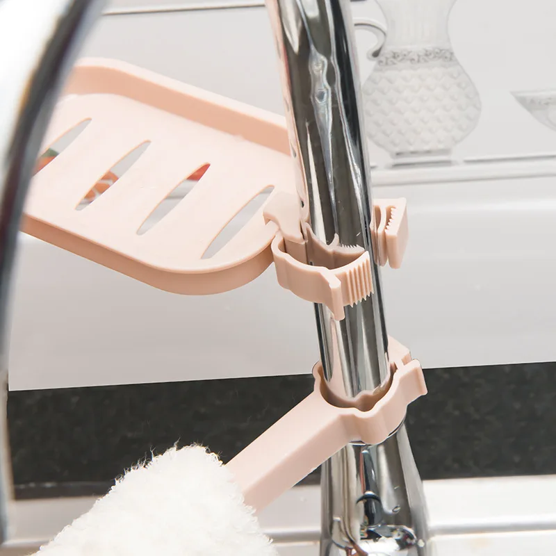

Dismountable Faucet Soap Shelf Bathroom Commodity Shelf Kitchen Sundries Soap Fabric Steel Wool Supporter Storage Case Shelf