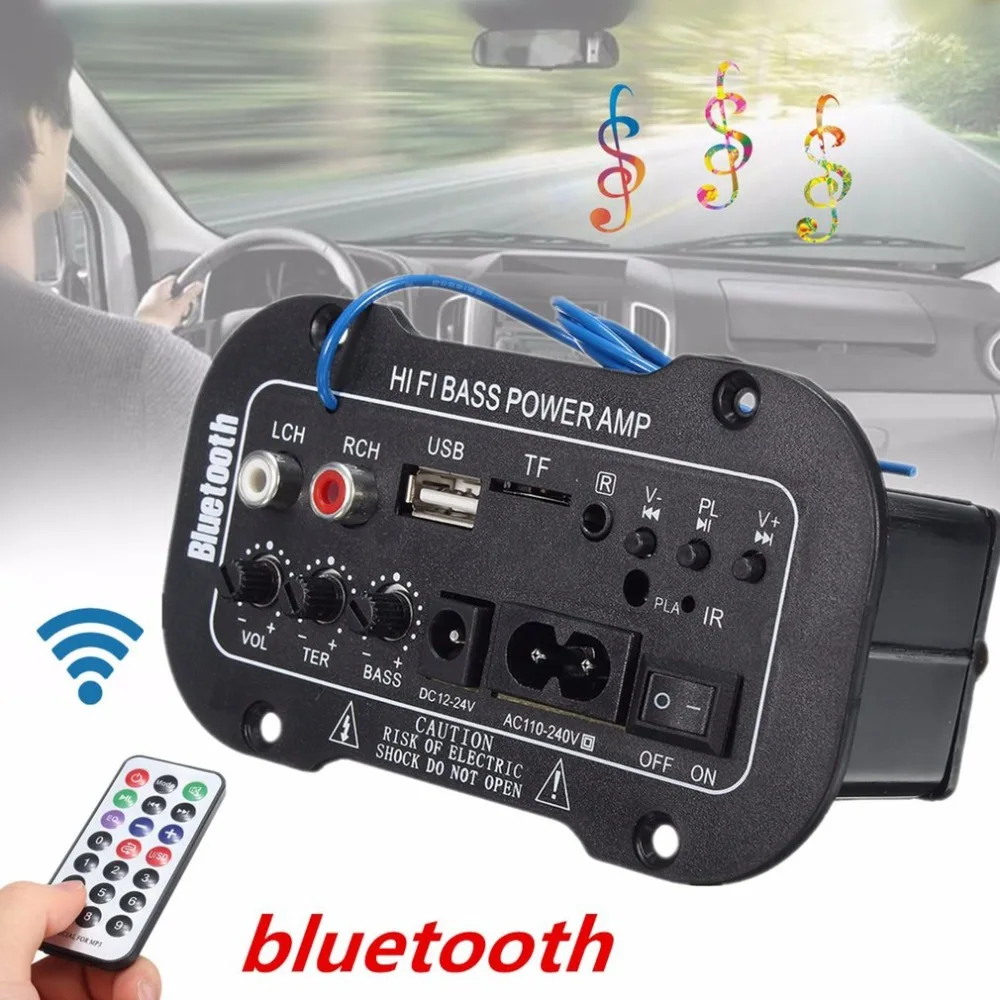 Новинка, 1 комплект, автомобильный Bluetooth усилитель, HiFi усилитель мощности басов, стерео цифровой усилитель, USB TF пульт дистанционного управления для автомобиля, аксессуары для дома