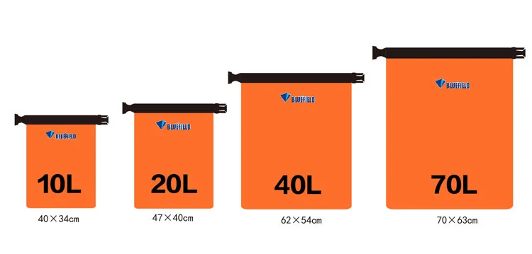 Bluefield 3 шт./партия Bluefield 10L 20L Открытый водонепроницаемый плавательный мешок кемпинг для хранения при сплаве сухой мешок с регулируемым крючок для ремней