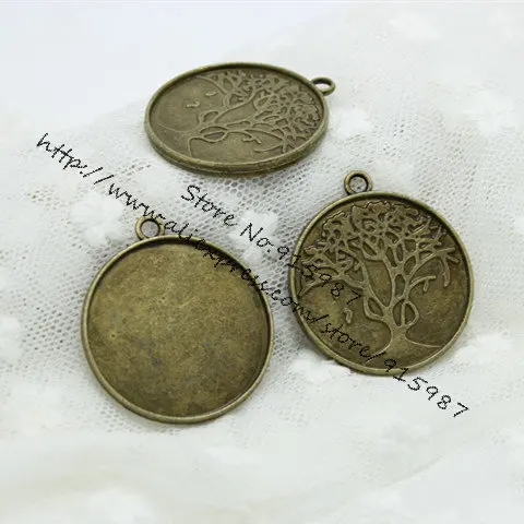 

20 pcs/lot Antique Bronze Alloy Cameo Peace Tree 32*36mm(Fit 30mm) Round Cabochon Settings Jewelry Pendant Blanks Charms 6A961