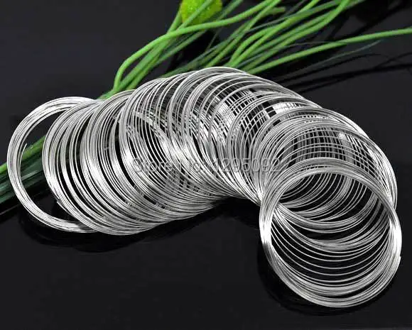 

1000 Loops Memory Beading Wire For Bracelets Jewelry Charms Component Findings Wholesales 50-55mm Dia 0.6mm Thick