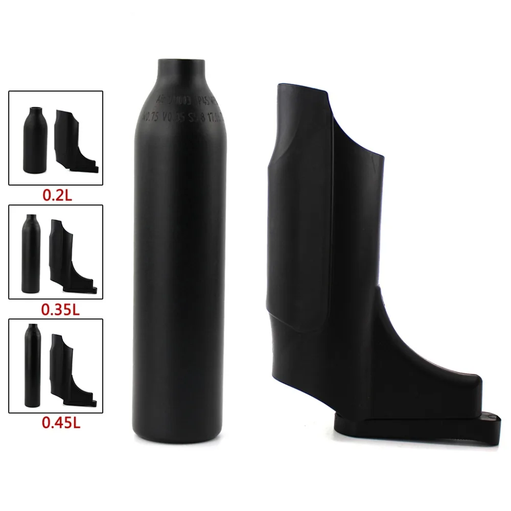 

PCP Paintball Airforce Air Bottle M18x1.5 HPA Tank 0.2L 0.35L 0.45L Cylinder with Cover 4500psi Inlet Pressure 300bar 4500psi