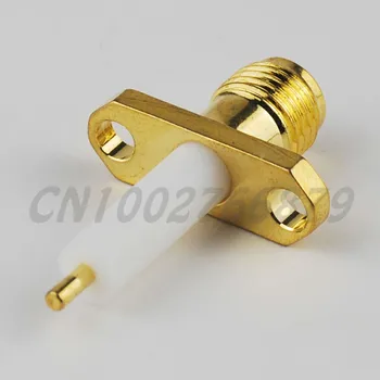 

50pcs RF Coaxial Connector SMA 2 hole panel mount female with Long Wheel Base short dielectric and solder post