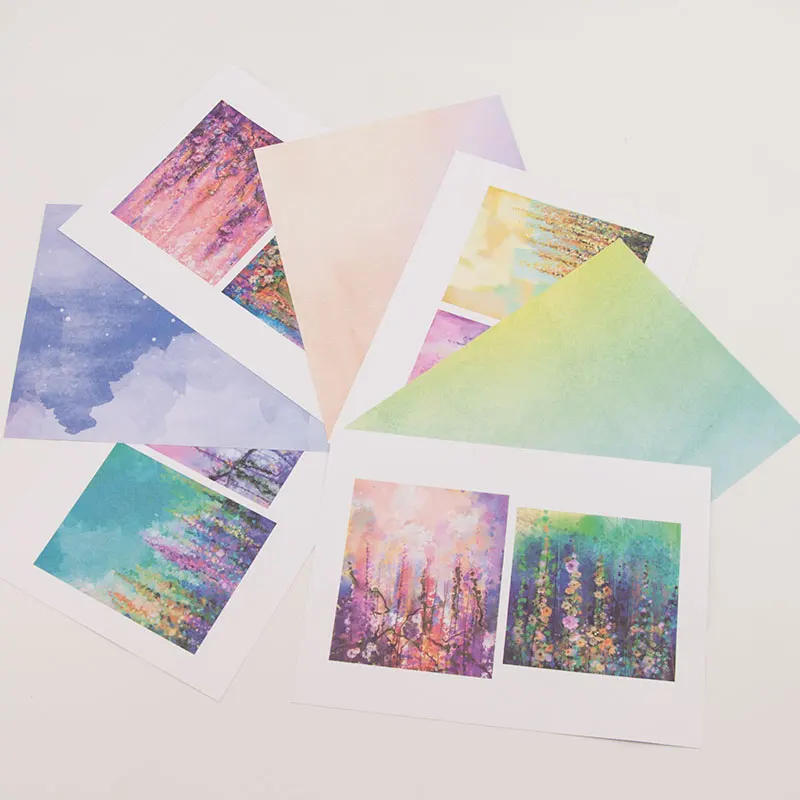 

14Watercolor decorative paper/Single-side Printed Mixed pattern creative papercraft art paper handmade scrapbooking kit set book