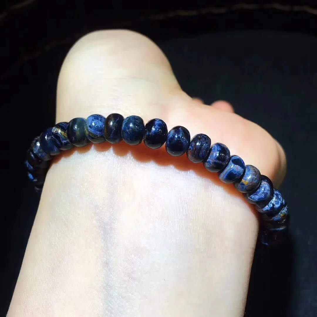 

100% 6.4x4mm Natural Namibia Pietersite Blue Yellow Beads Gemstone Round Bead Bracelets Man Women Drop Shipping B11206
