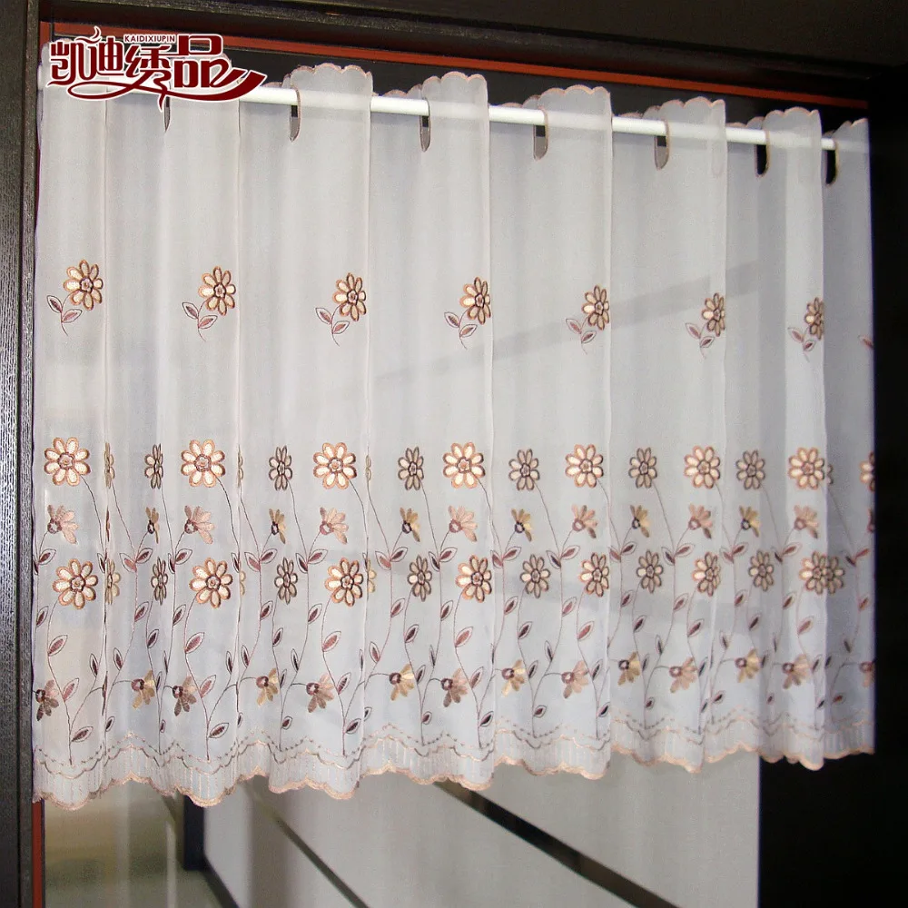 new british white half curtain embroidered window valance custom size translucent coffee curtains for kitchen - Custom Kitchen Cabinets Prices new british white half curtain embroidered window valance custom size translucent coffee curtains for kitchen - Custom Kitchen Cabinets Prices